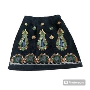 Black Corduroy embroidered Simplee skirt